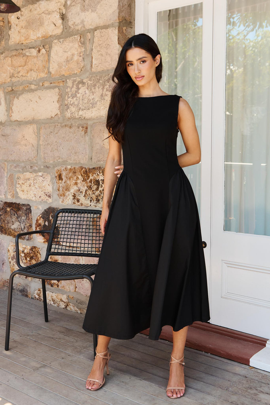 Audrey Midi Dress - Black