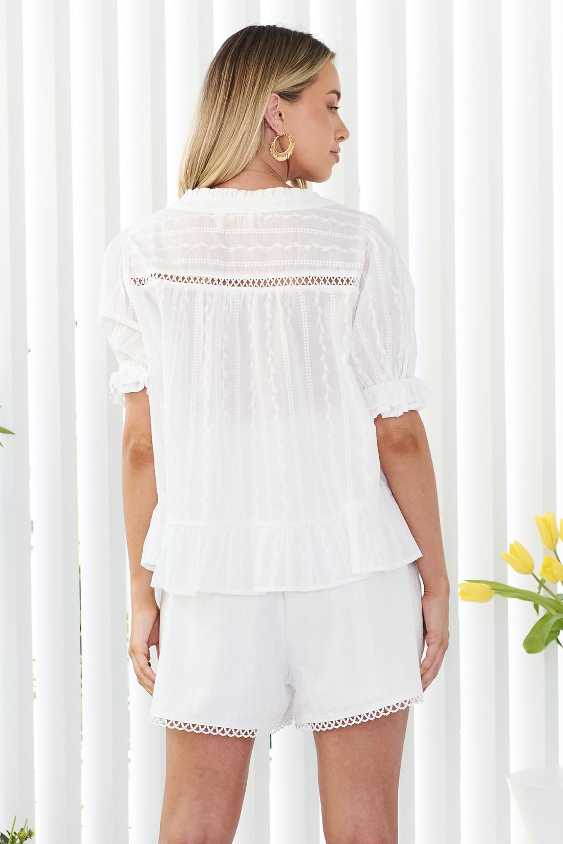 Aurora Emboidered Top - White