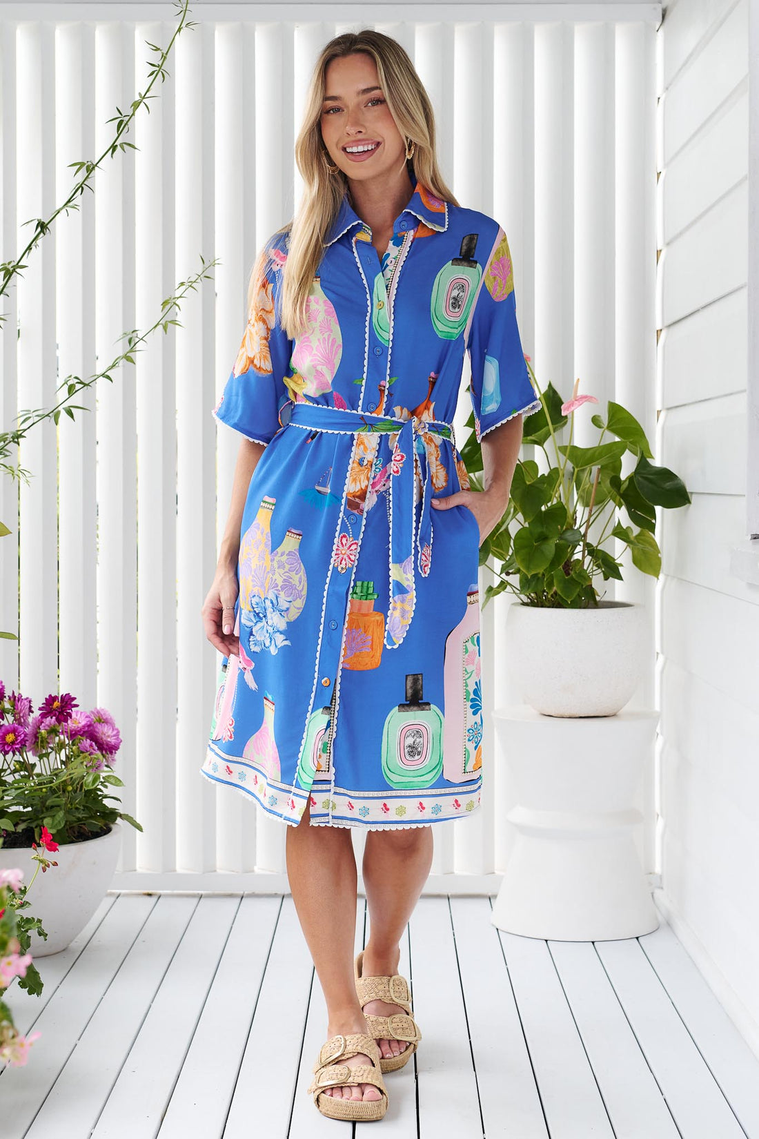 Beau Shirt Dress - Blue