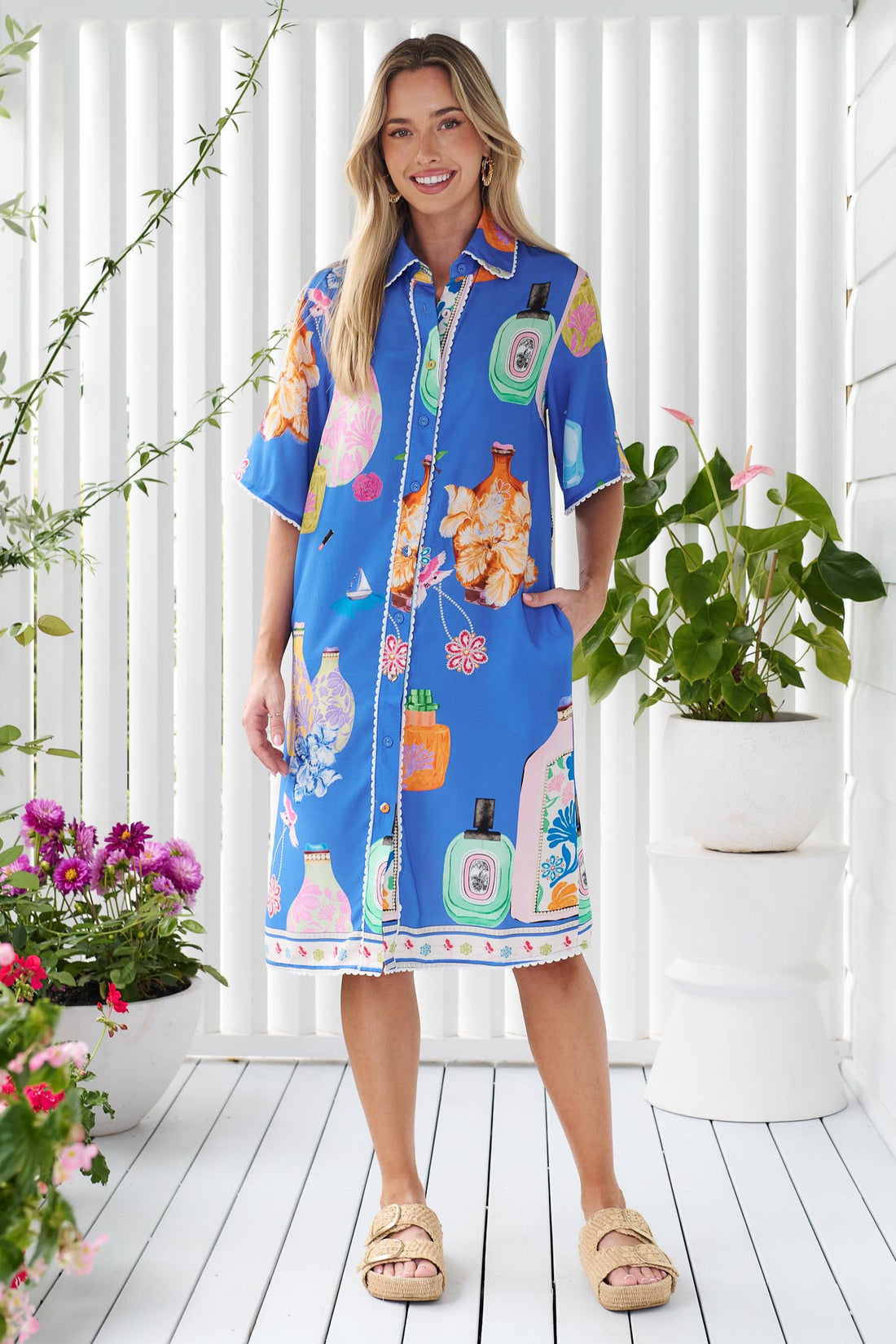 Beau Shirt Dress - Blue