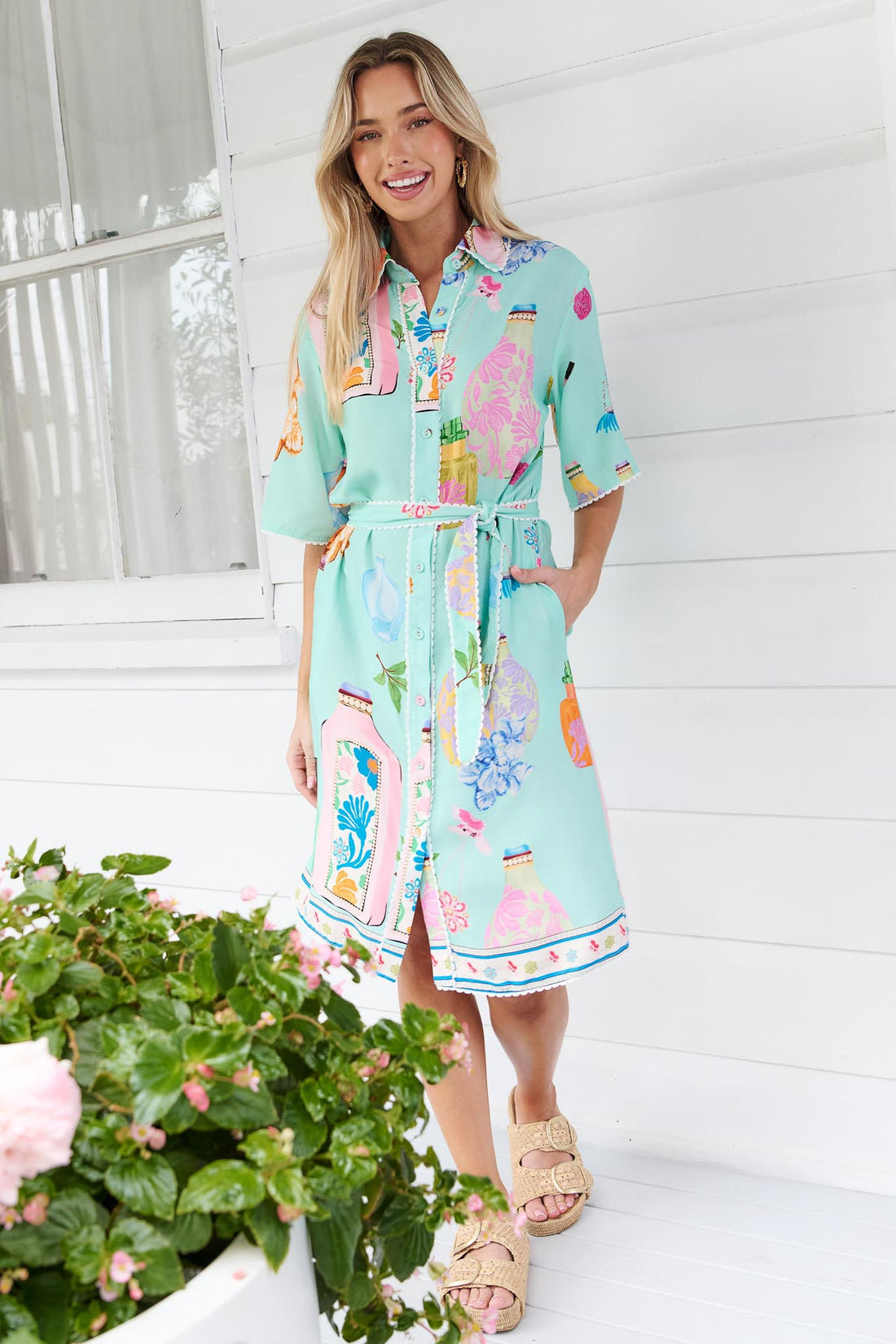 Beau Shirt Dress - Mint