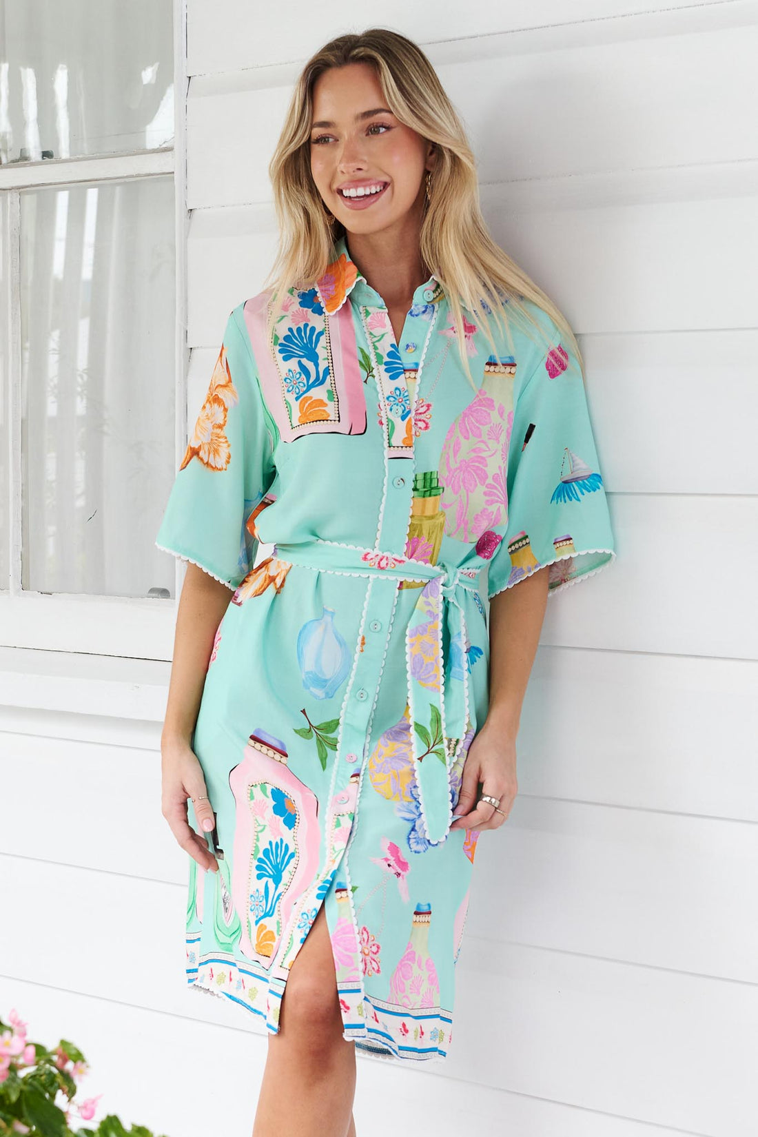 Beau Shirt Dress - Mint