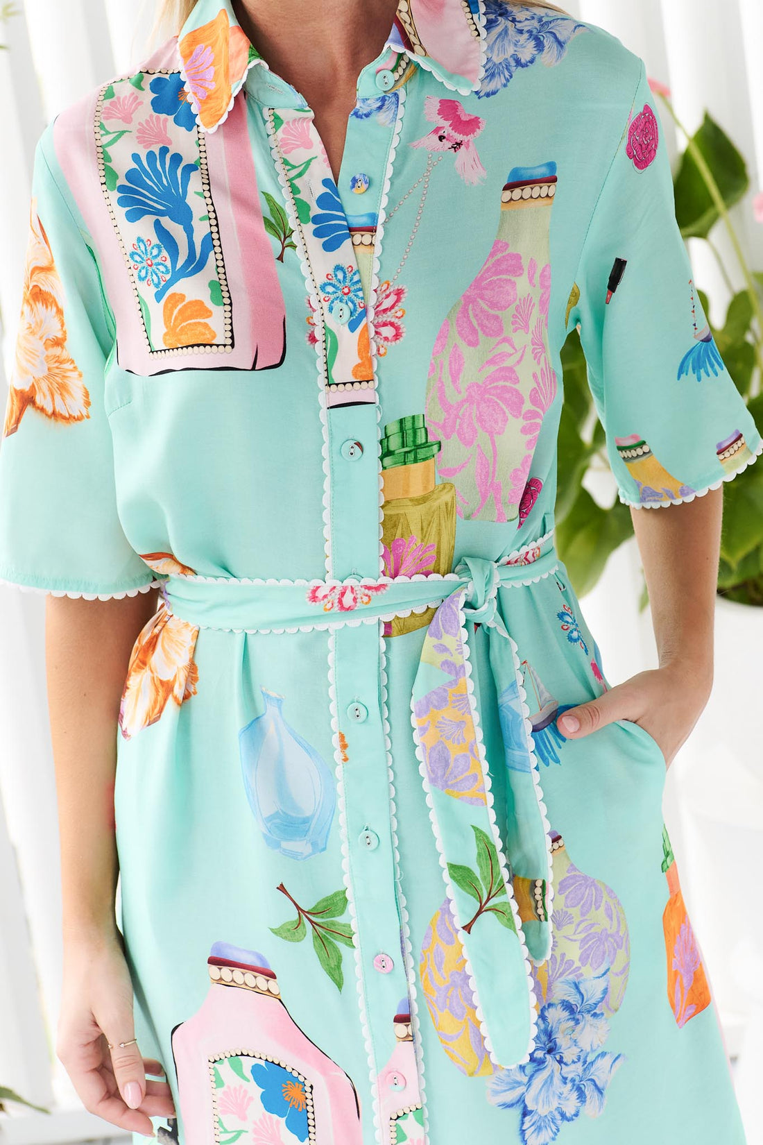 Beau Shirt Dress - Mint