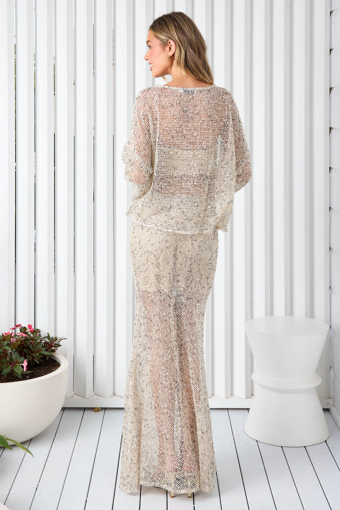 Belle Of The Ball Sequin Skirt - Cream