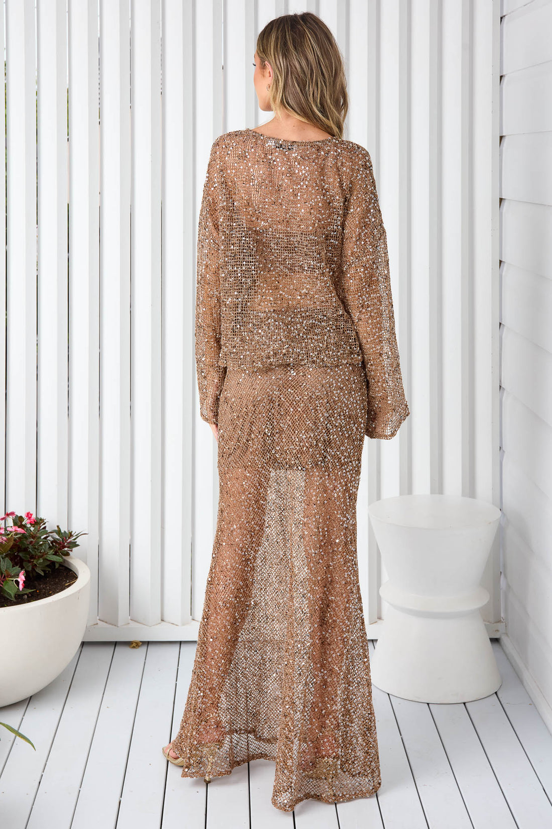 Belle Of The Ball Sequin Skirt - Mocha