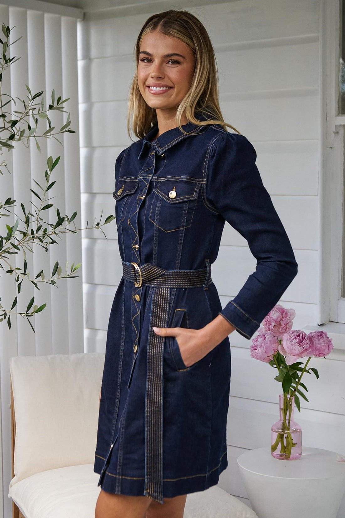 Blake Denim Dress - Indigo - FINAL SALE