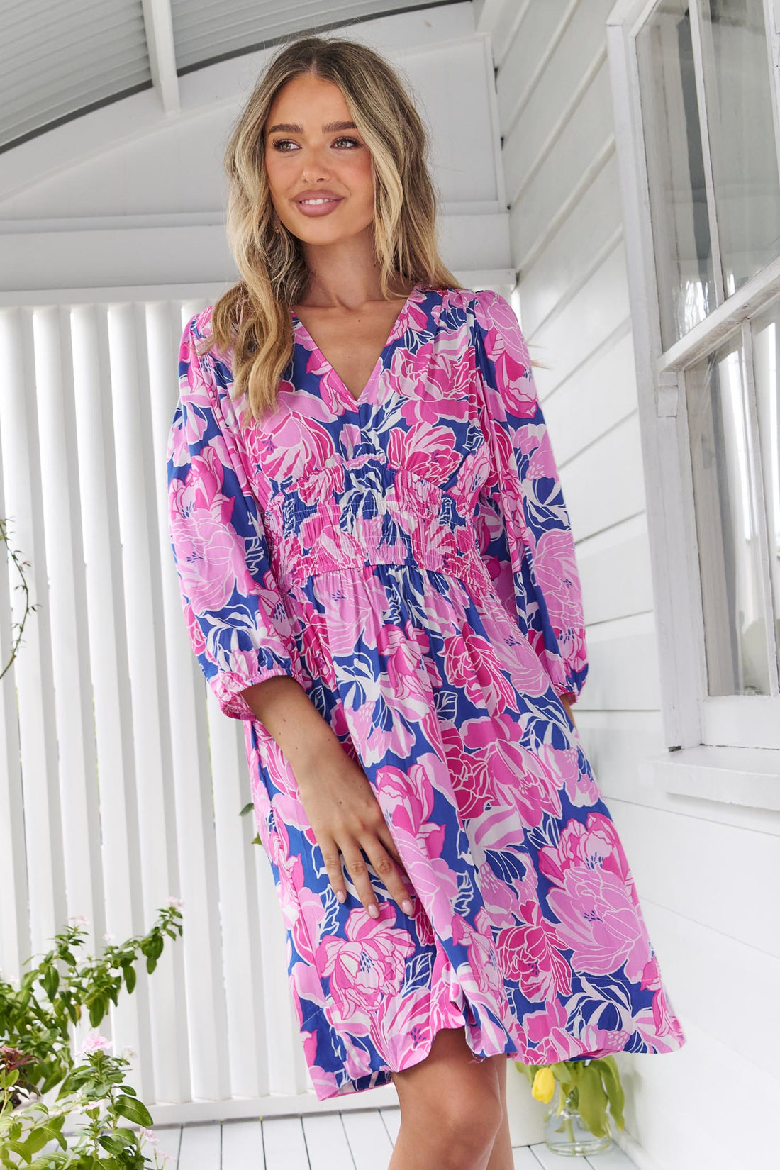 Bloom Dress - Pink/Blue