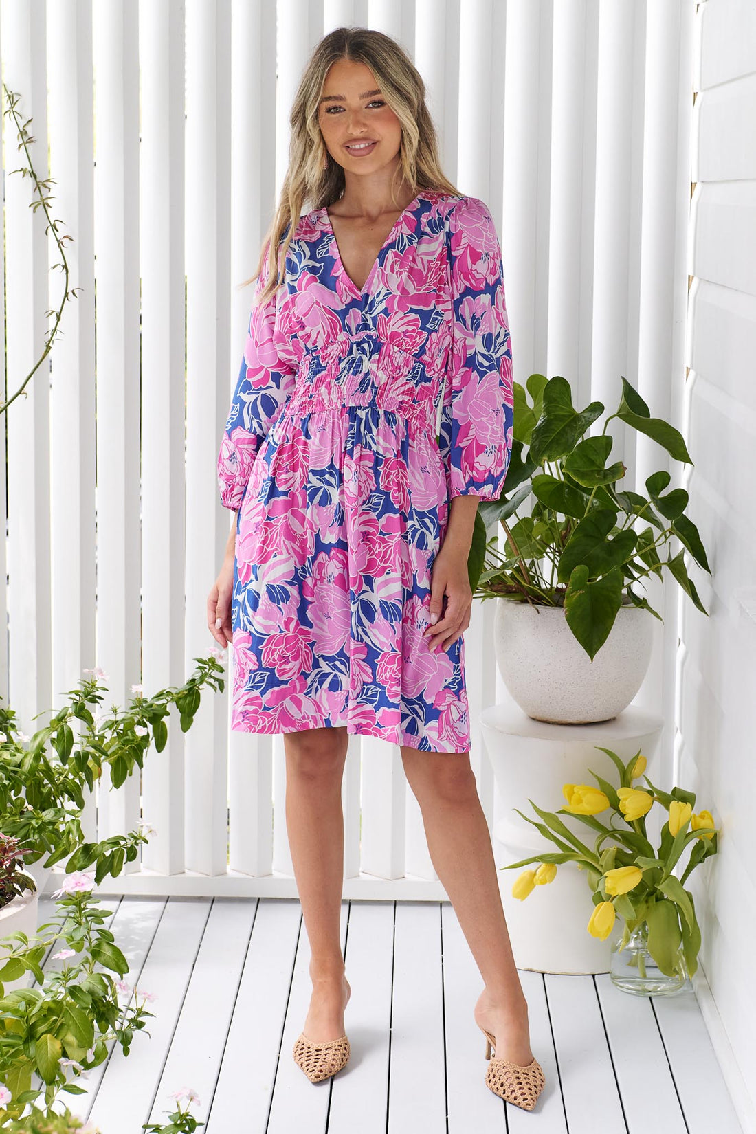 Bloom Dress - Pink/Blue