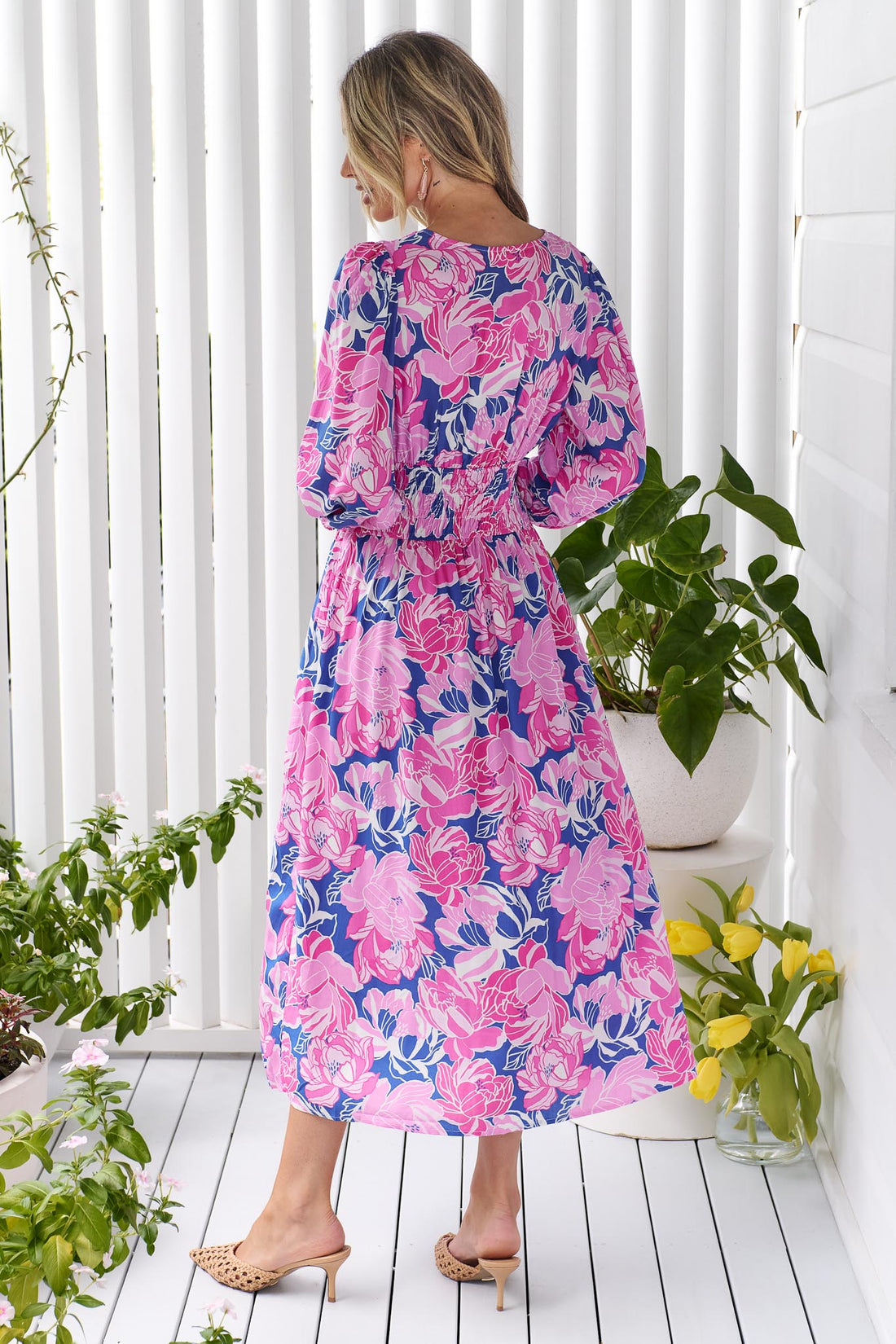 Bloom Midi Dress - Pink/Blue