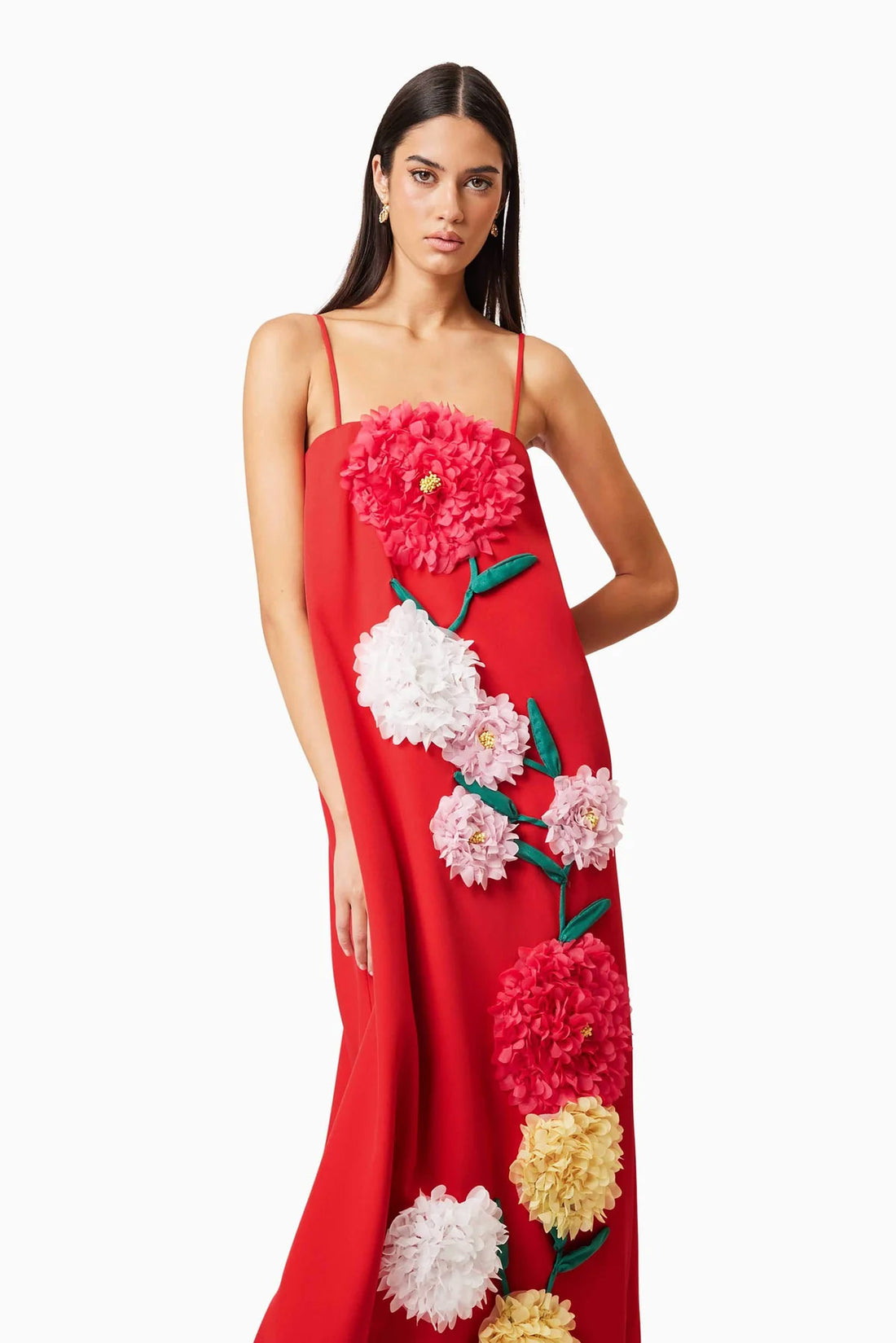 ELLIATT | Buttercup Embroidered Maxi Dress - Red