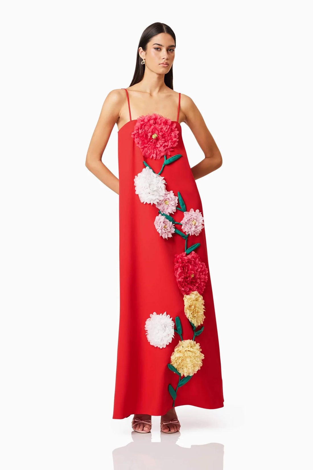 ELLIATT | Buttercup Embroidered Maxi Dress - Red