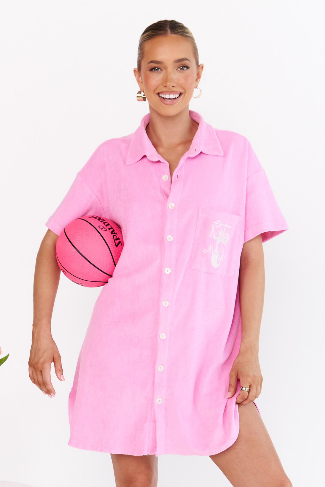 Cala Shirt Dress - Pink