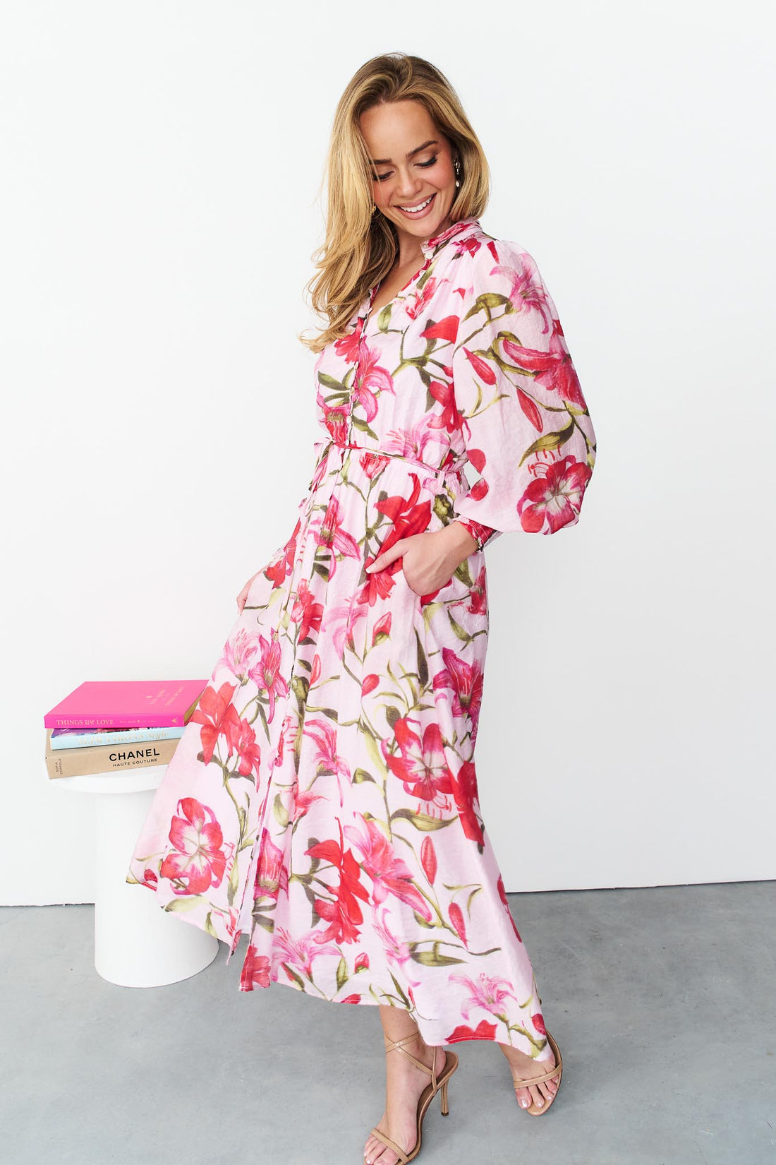 Cara Midi Dress - Pink - FINAL SALE