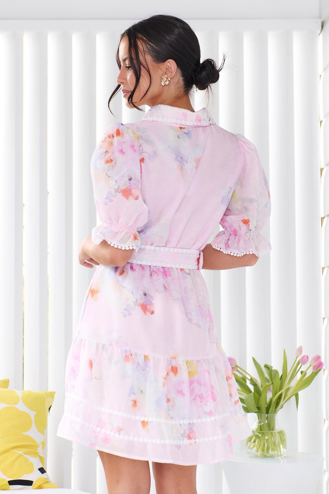 Charlotte Lace Trim Mini Dress