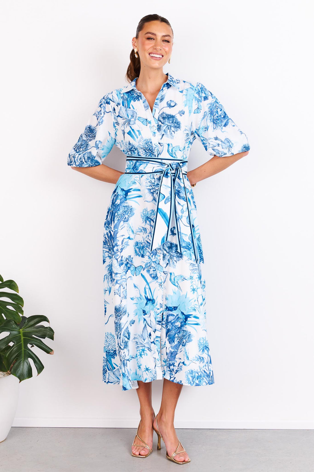 China Doll Midi Dress - Azure