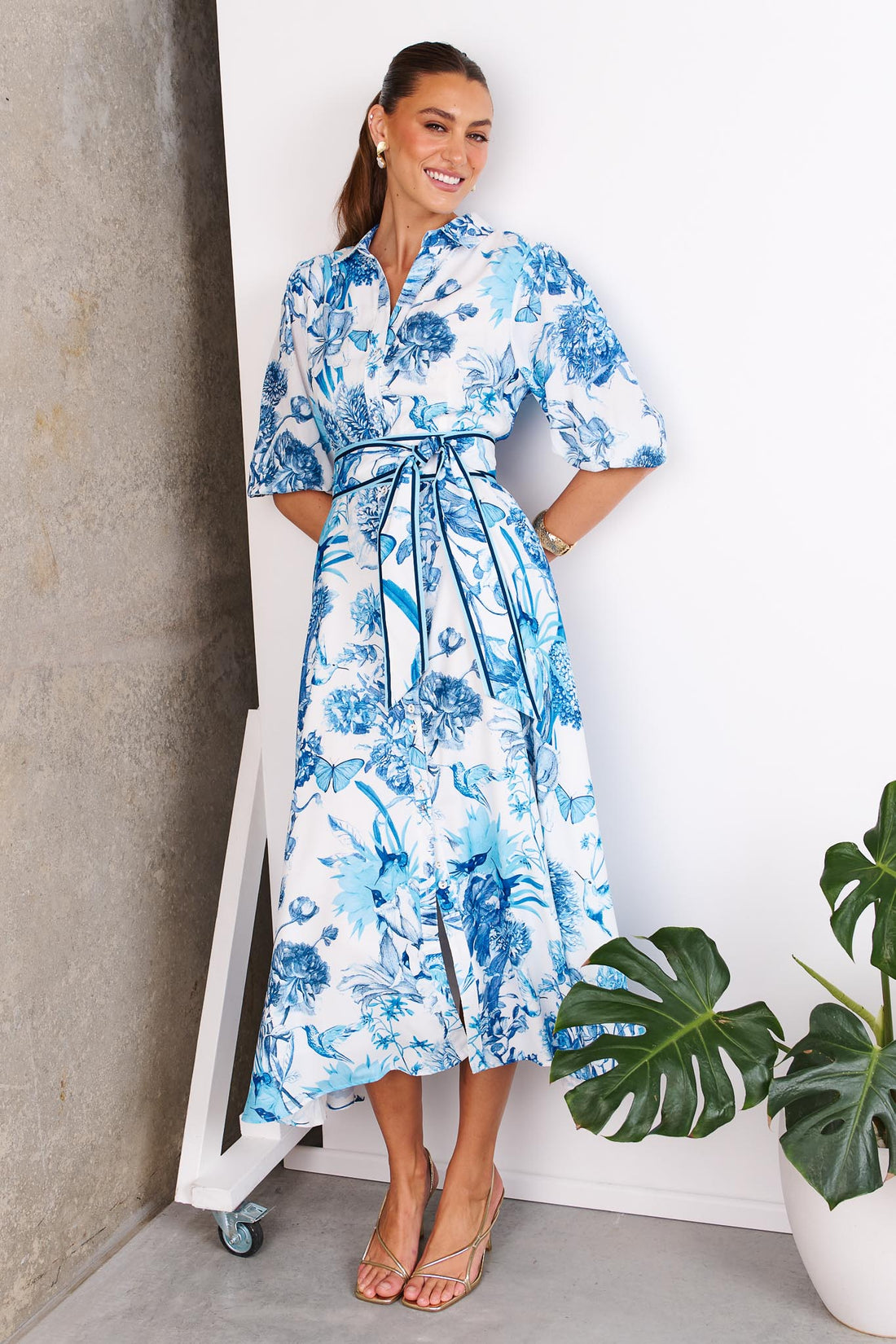 China Doll Midi Dress - Azure