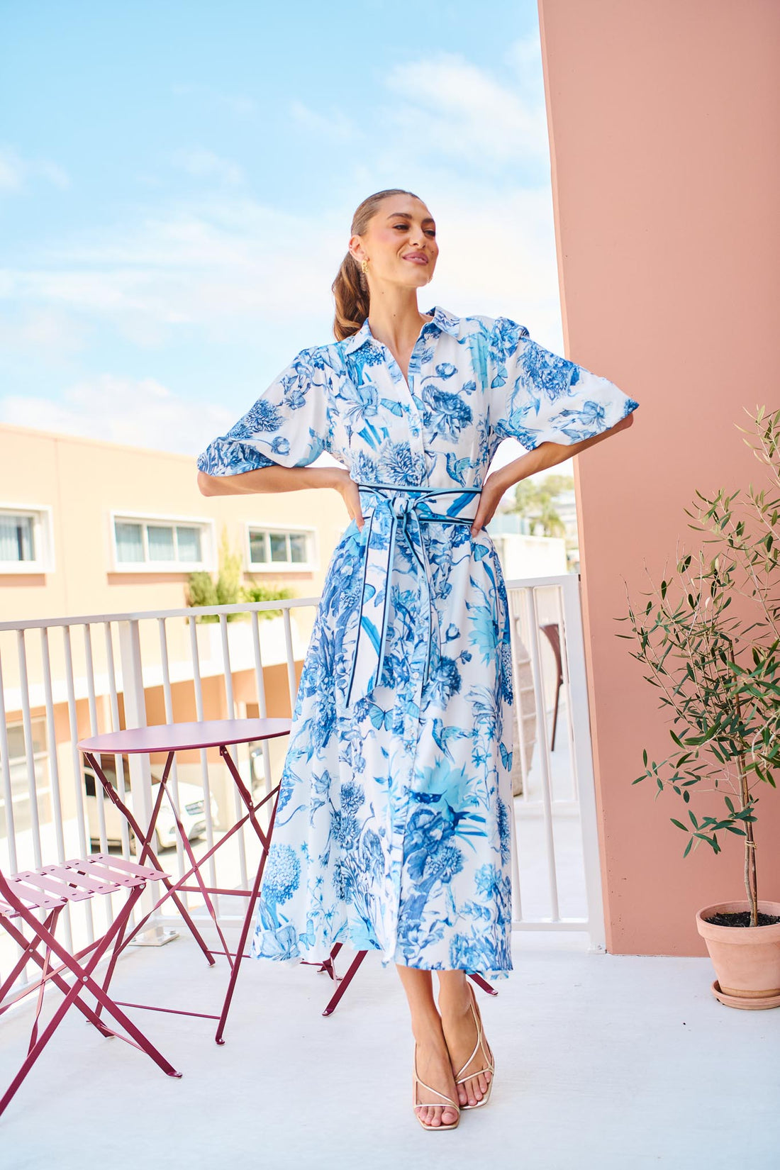 China Doll Midi Dress - Azure