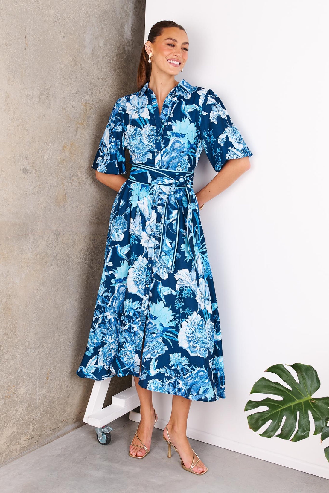China Doll Midi Dress - Marine
