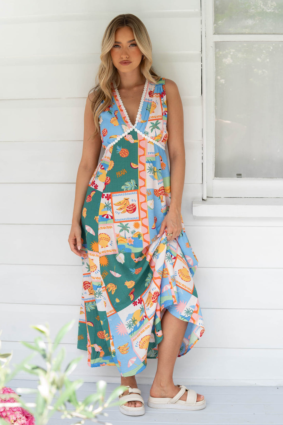 Coastal Print Maxi Dress - SALE