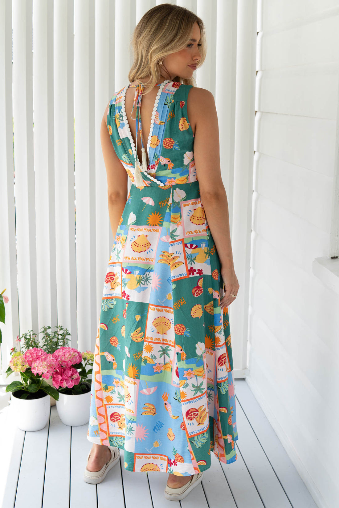 Coastal Print Maxi Dress - SALE