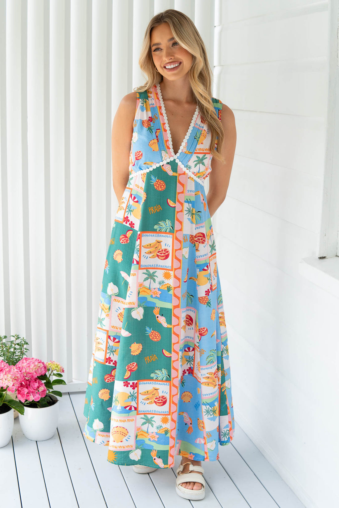 Coastal Print Maxi Dress - SALE