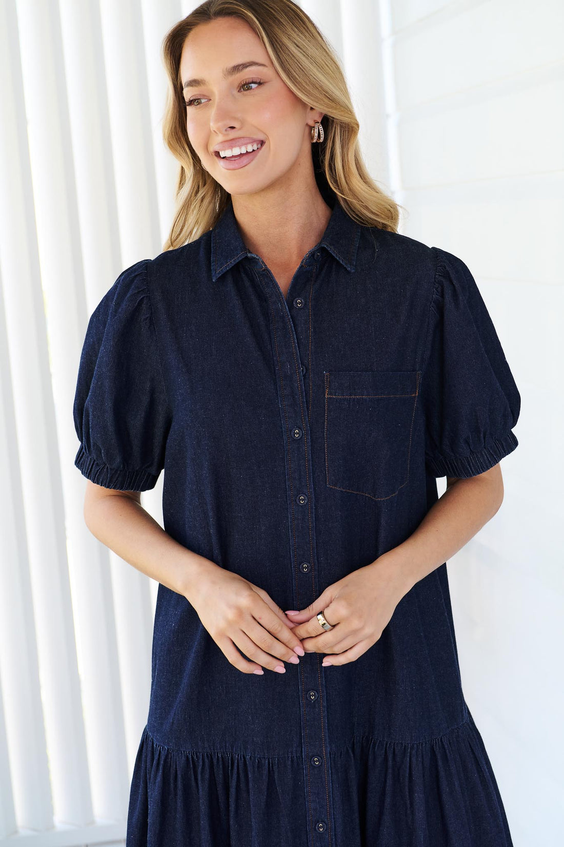 Daniela Lightweight Denim Maxi Dress