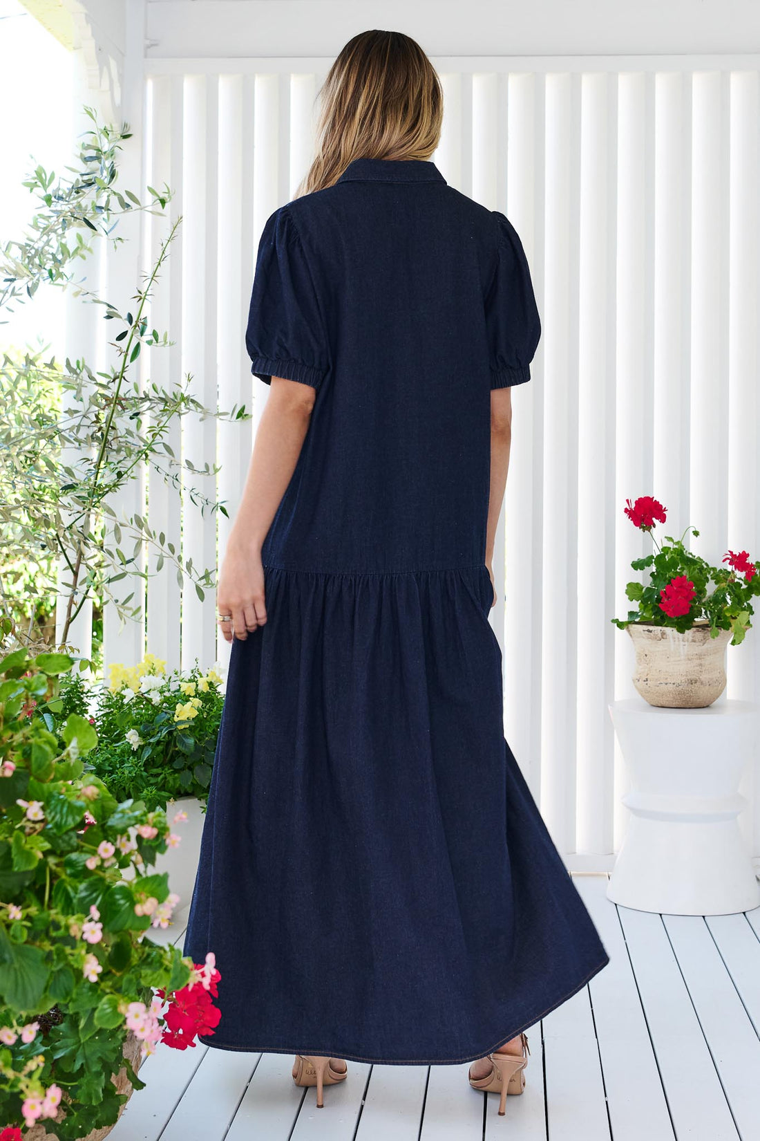 Daniela Lightweight Denim Maxi Dress