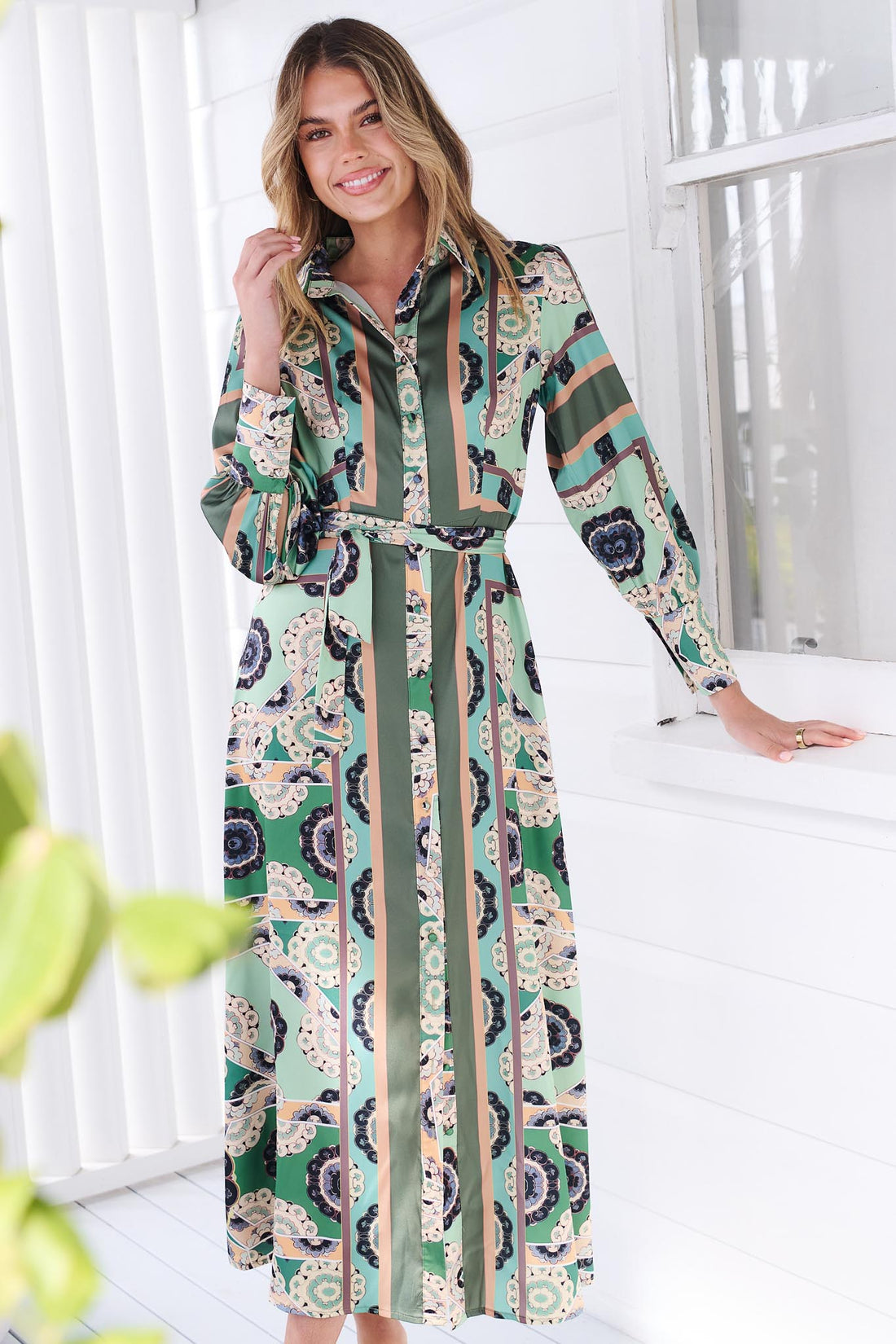 Darcie Shirt Dress - Green