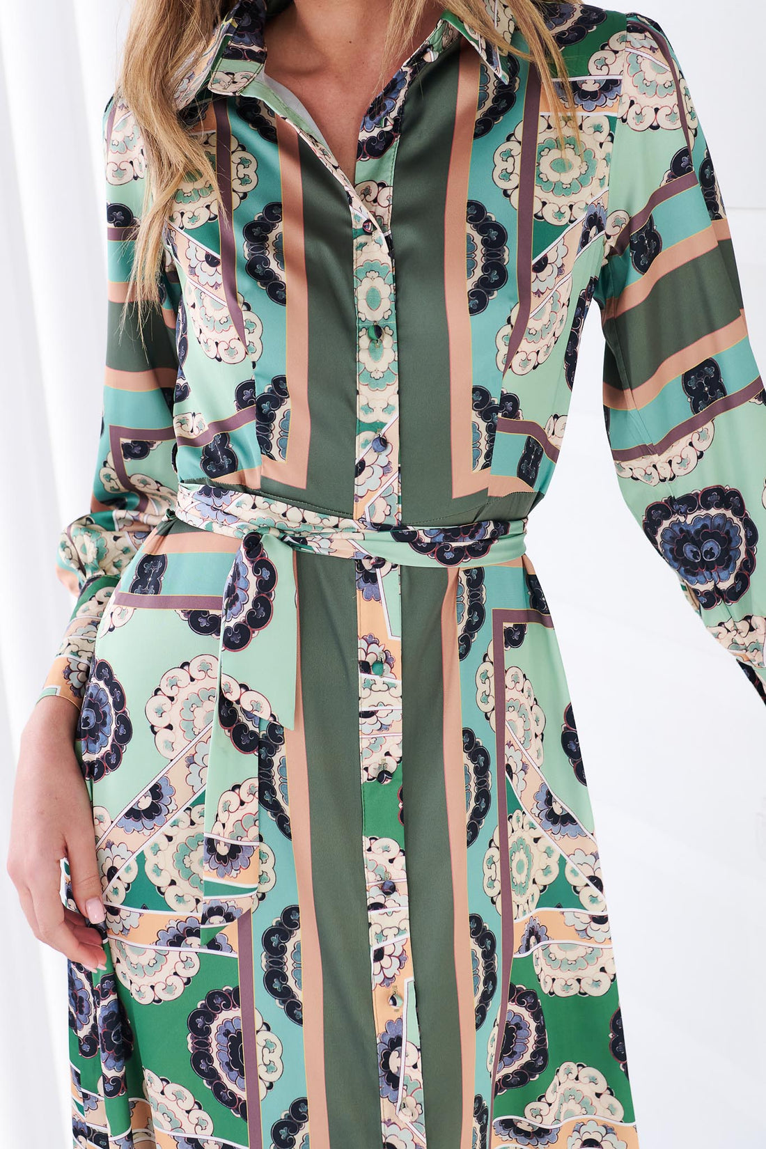 Darcie Shirt Dress - Green