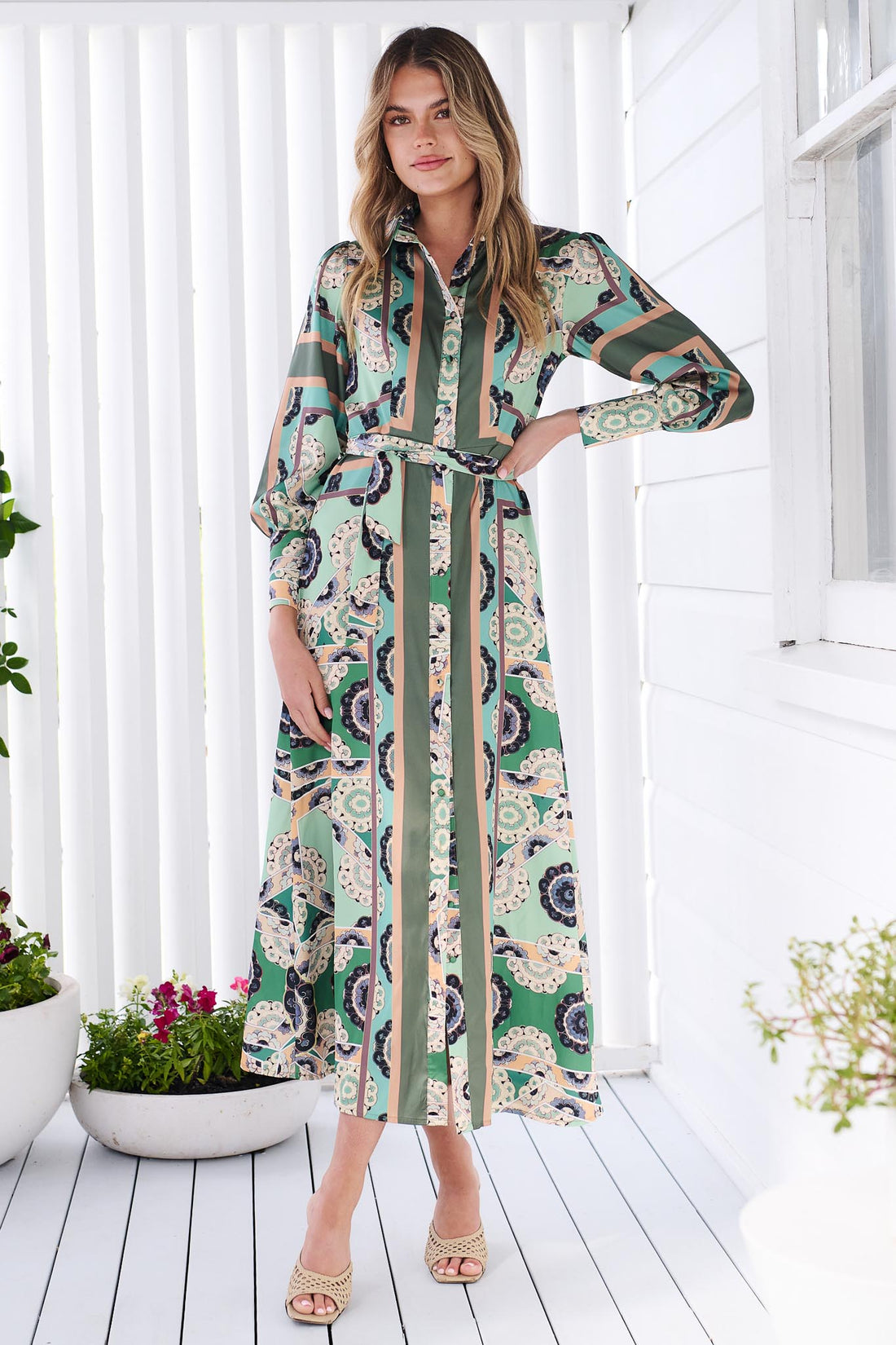 Darcie Shirt Dress - Green