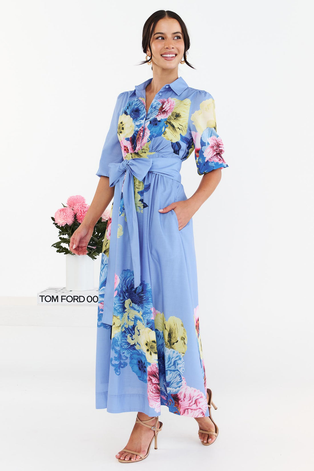 Della Azure Midi Dress - EXCLUSIVE