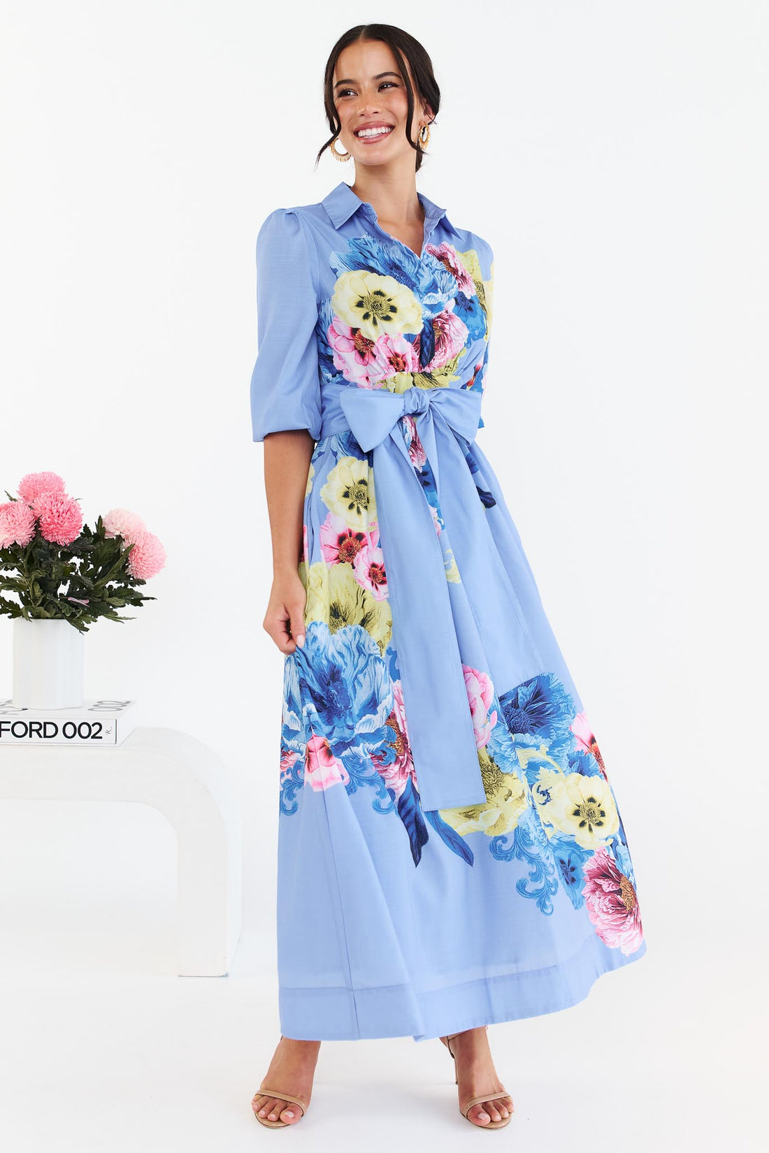 Della Azure Midi Dress - EXCLUSIVE