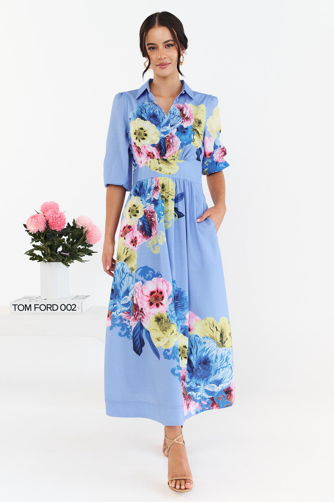 Della Azure Midi Dress - EXCLUSIVE