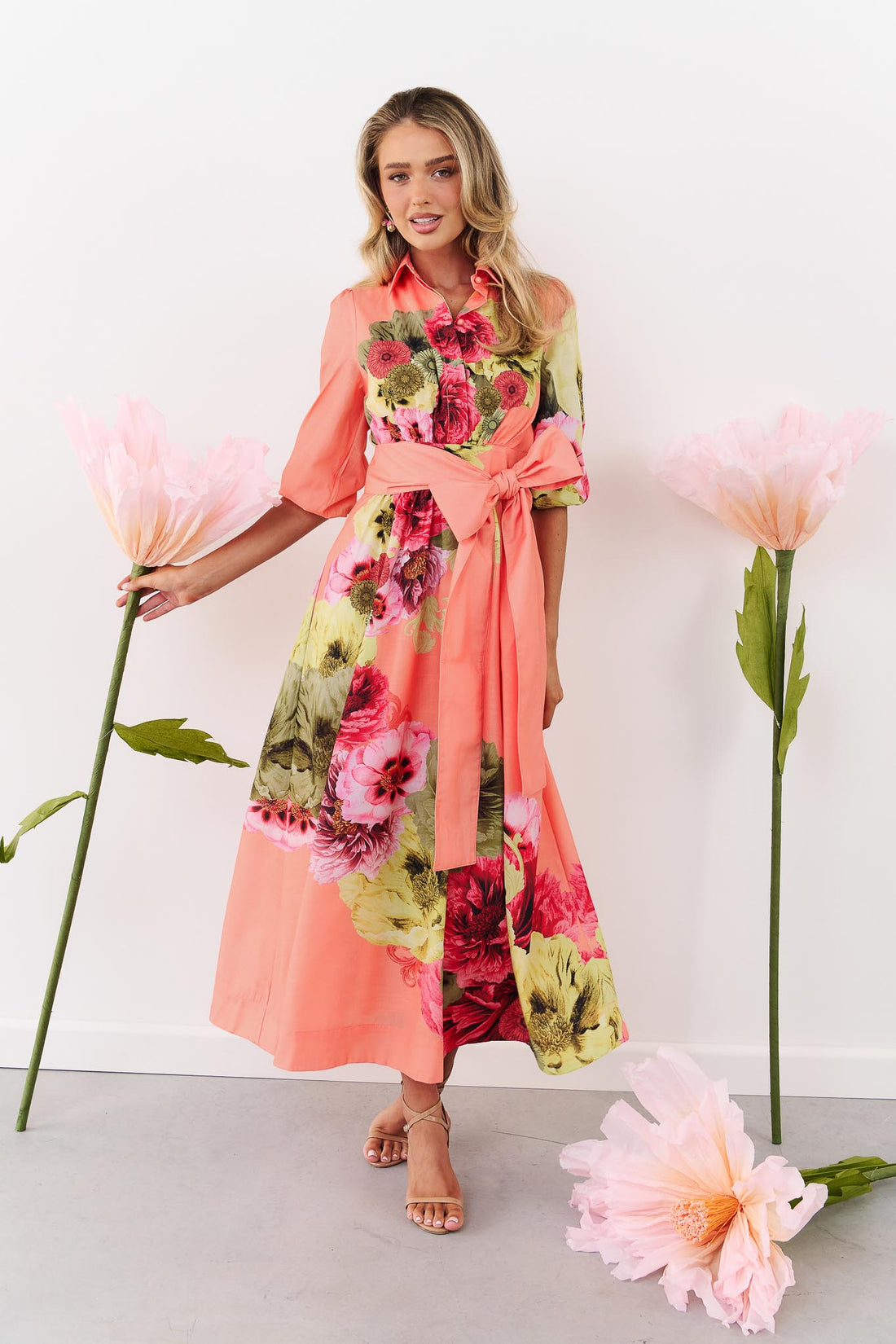 Della Flame Midi Dress - EXCLUSIVE