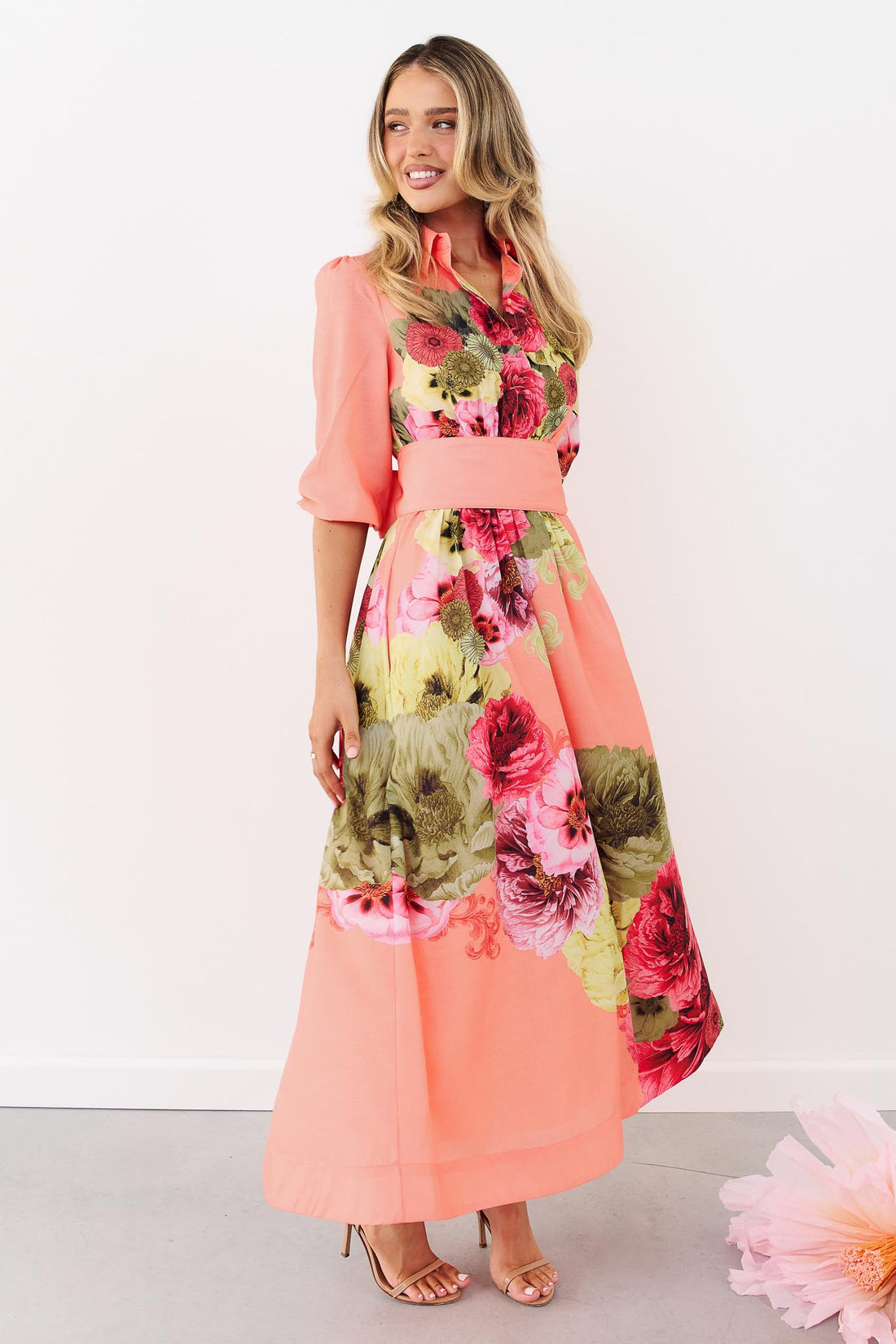 Della Flame Midi Dress - EXCLUSIVE