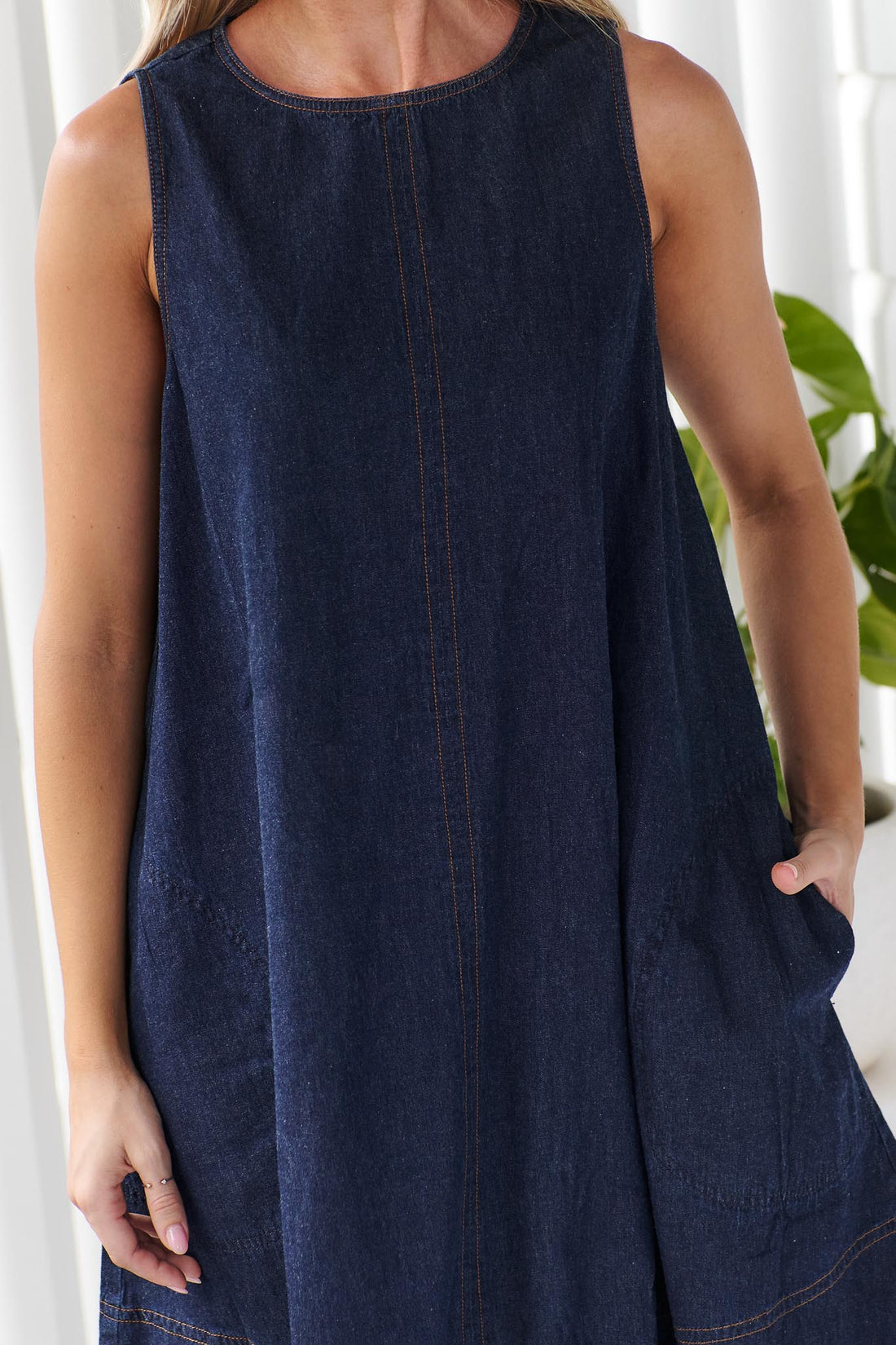 Dillon A-Line Lightweight Denim Dress