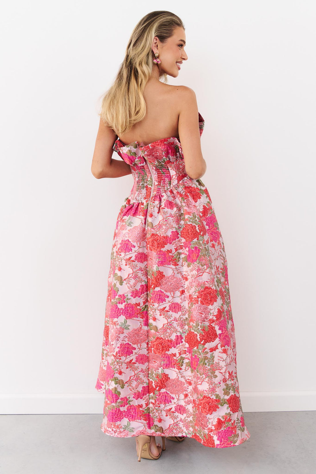 Floralie Strapless Gown by ELLIATT back view