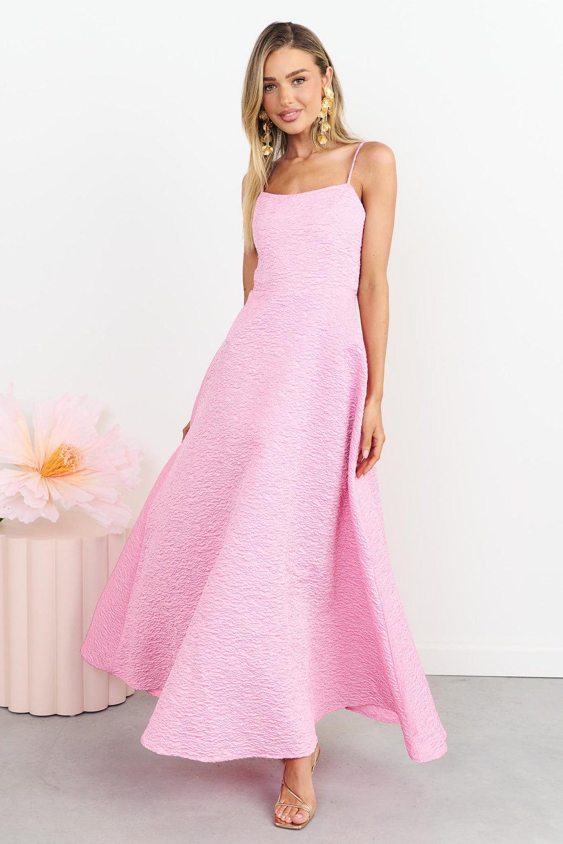 ELLIATT Briallen Jacquard Gown in Pink