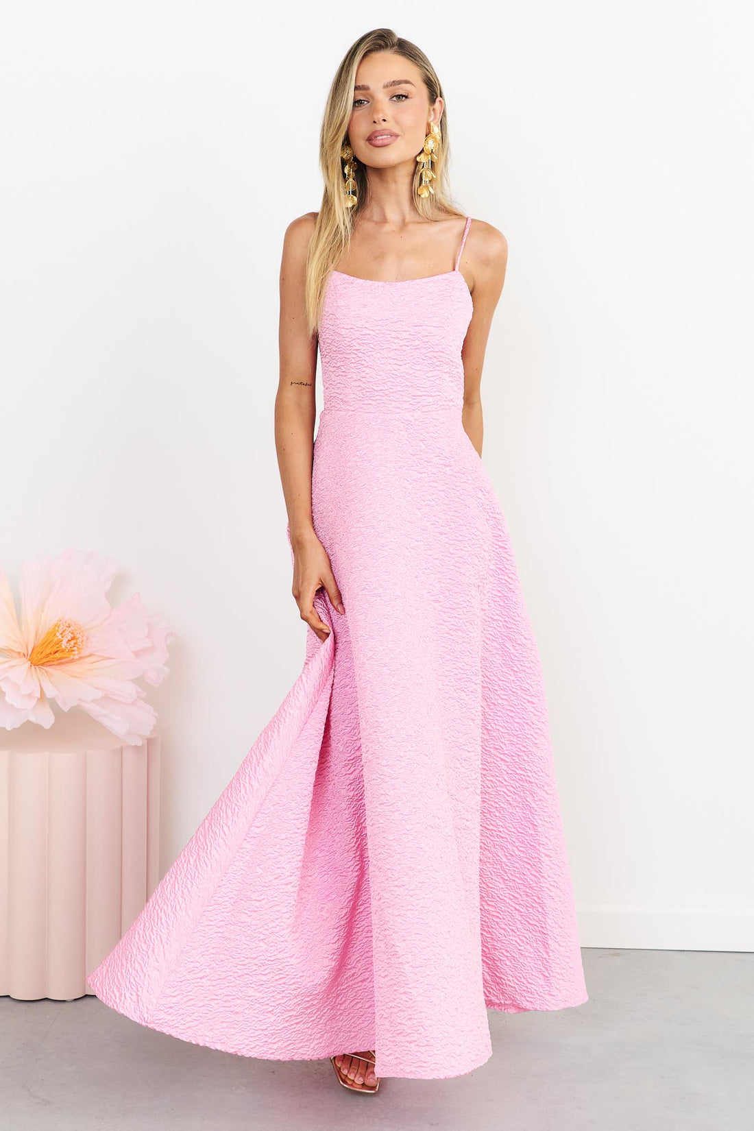 ELLIATT Briallen Jacquard Gown in Pink
