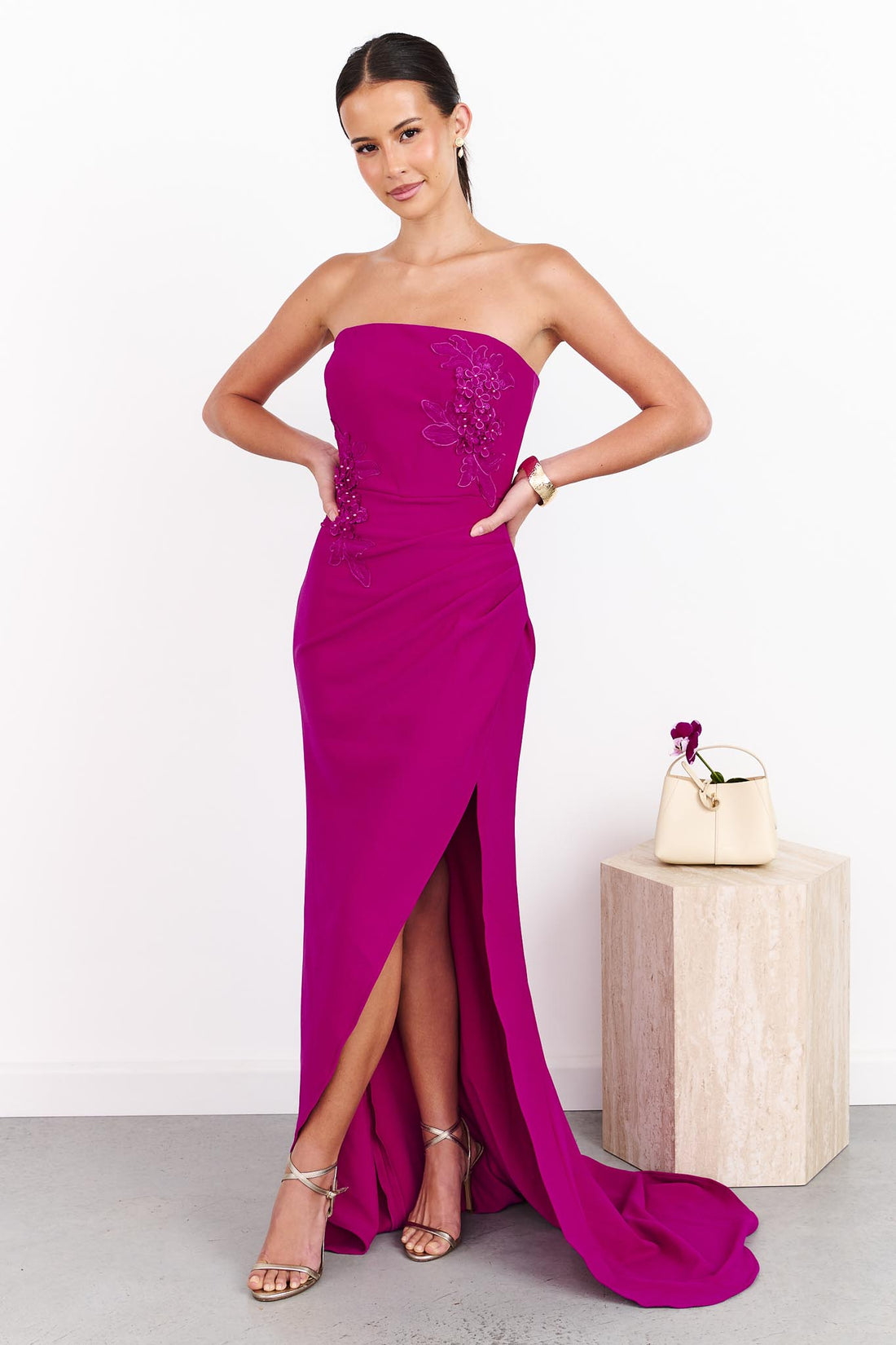 ELLIATT | Dahlira Asymmetrical Gown - Orchid Pink