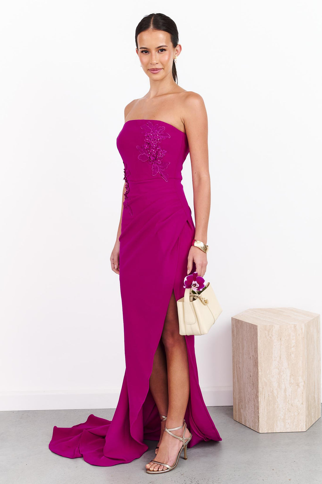 ELLIATT | Dahlira Asymmetrical Gown - Orchid Pink