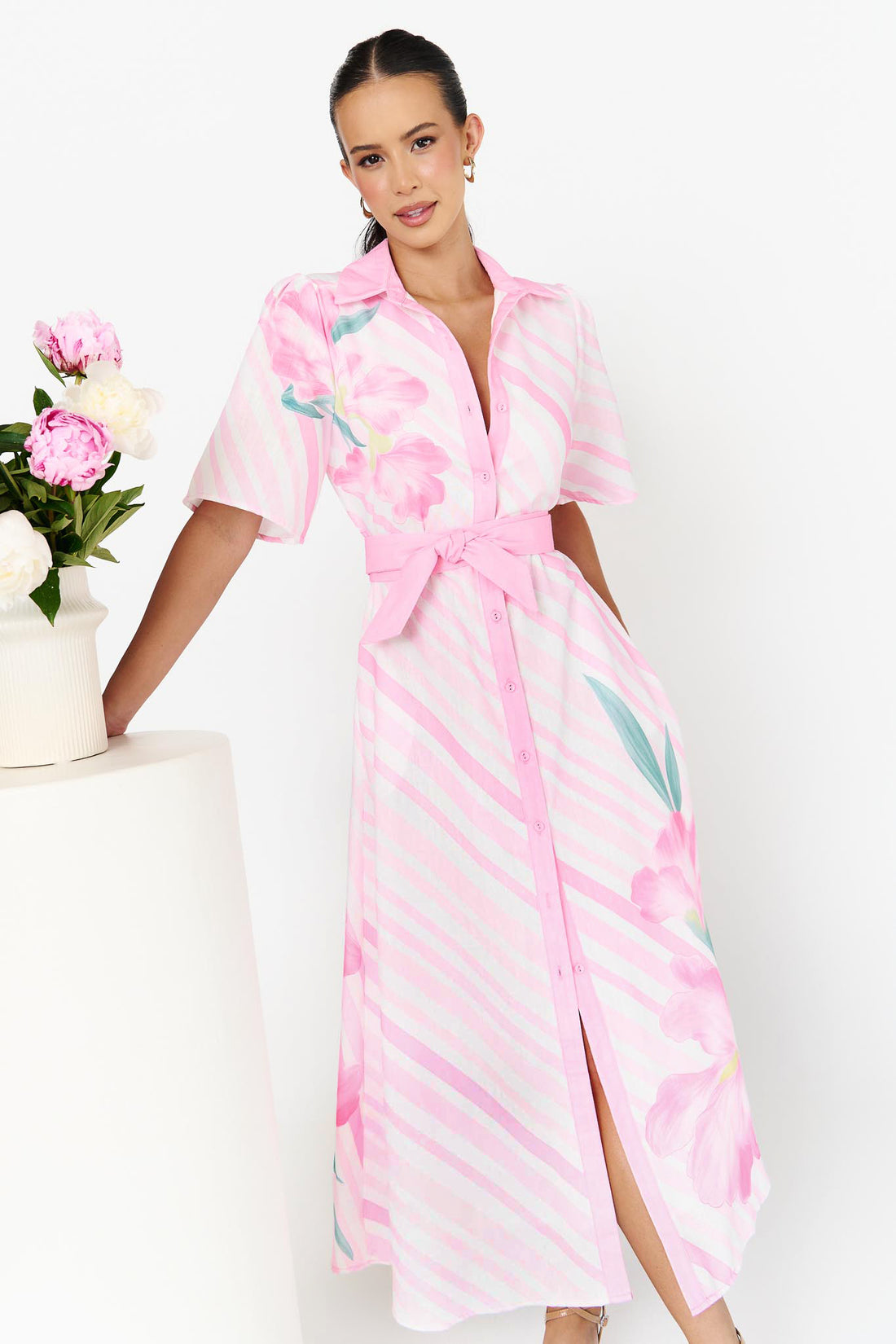 Emery Rose Midi Shirtdress