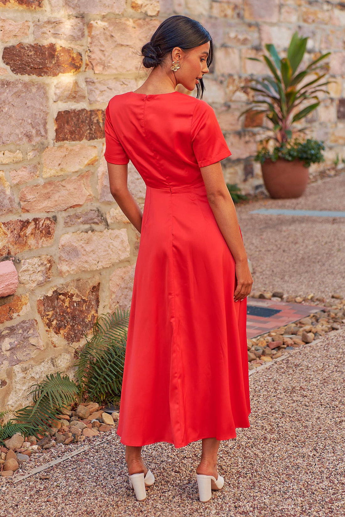 Eugenie Midi Dress - Red - FINAL SALE
