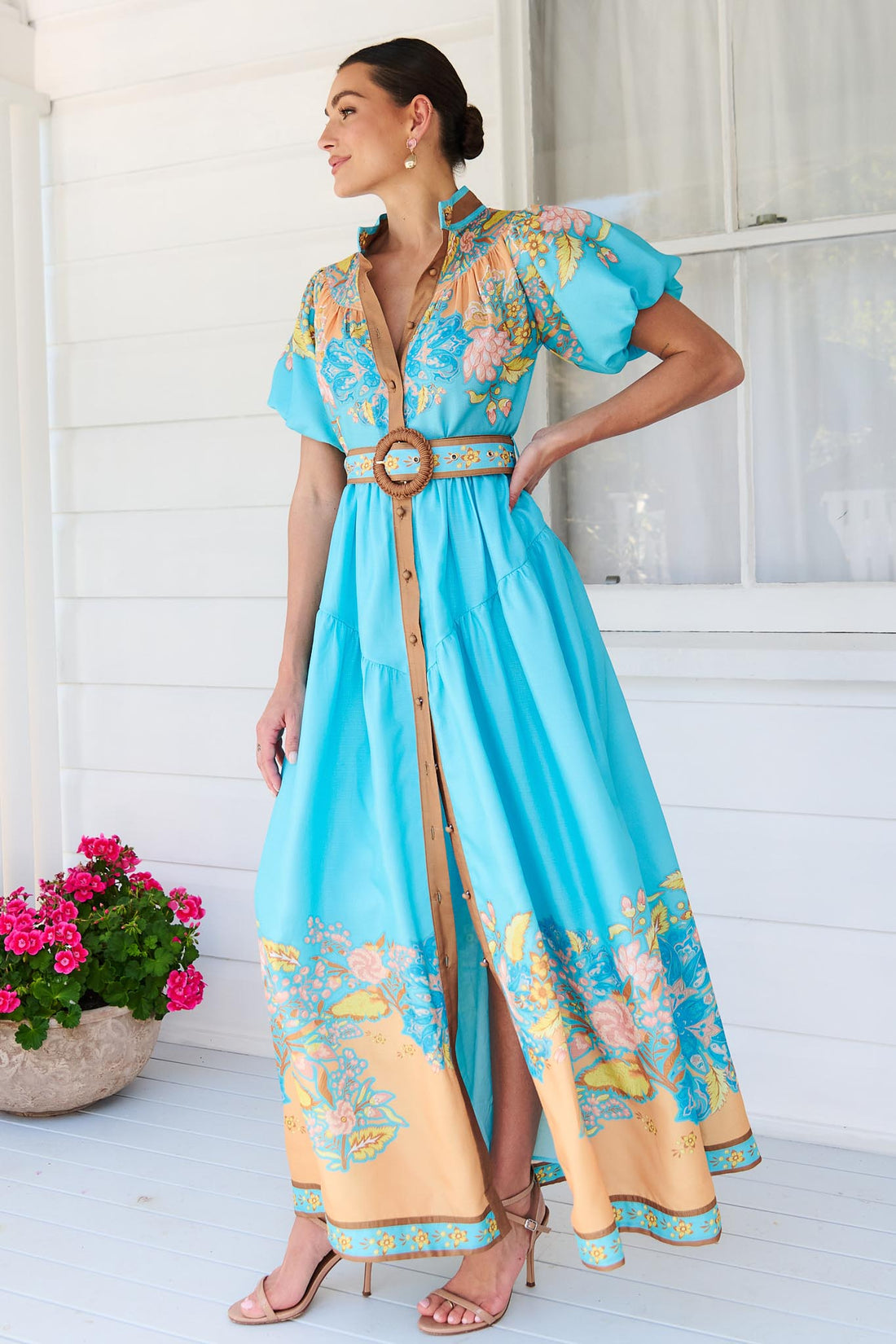 Gia Soho Maxi Dress - Aqua - EXCLUSIVE