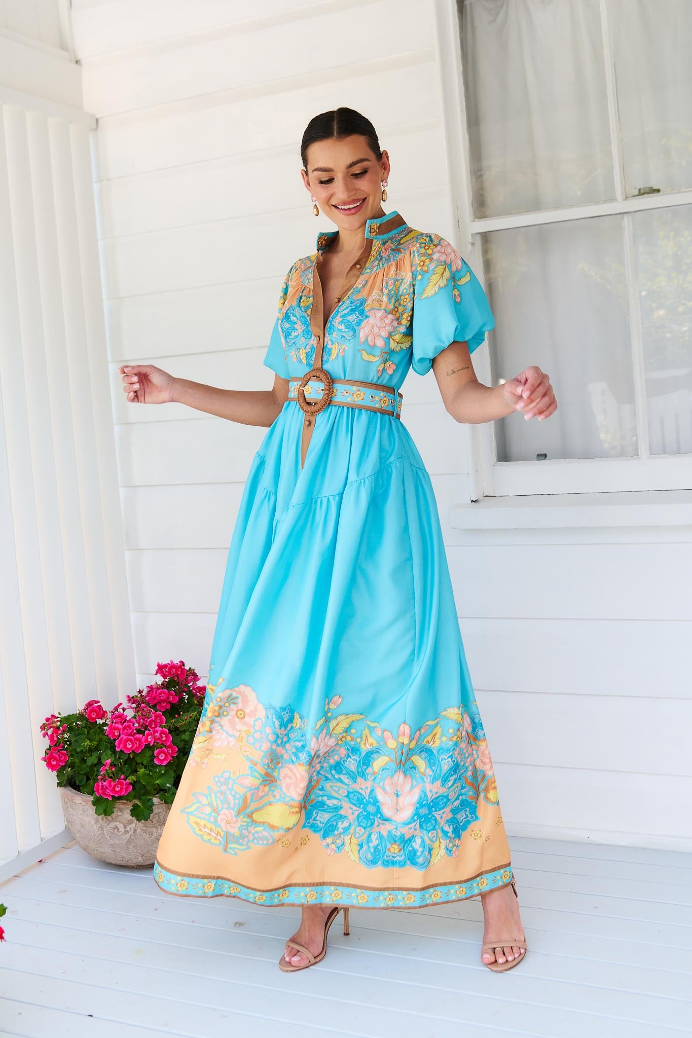 Aqua maxi dress best sale