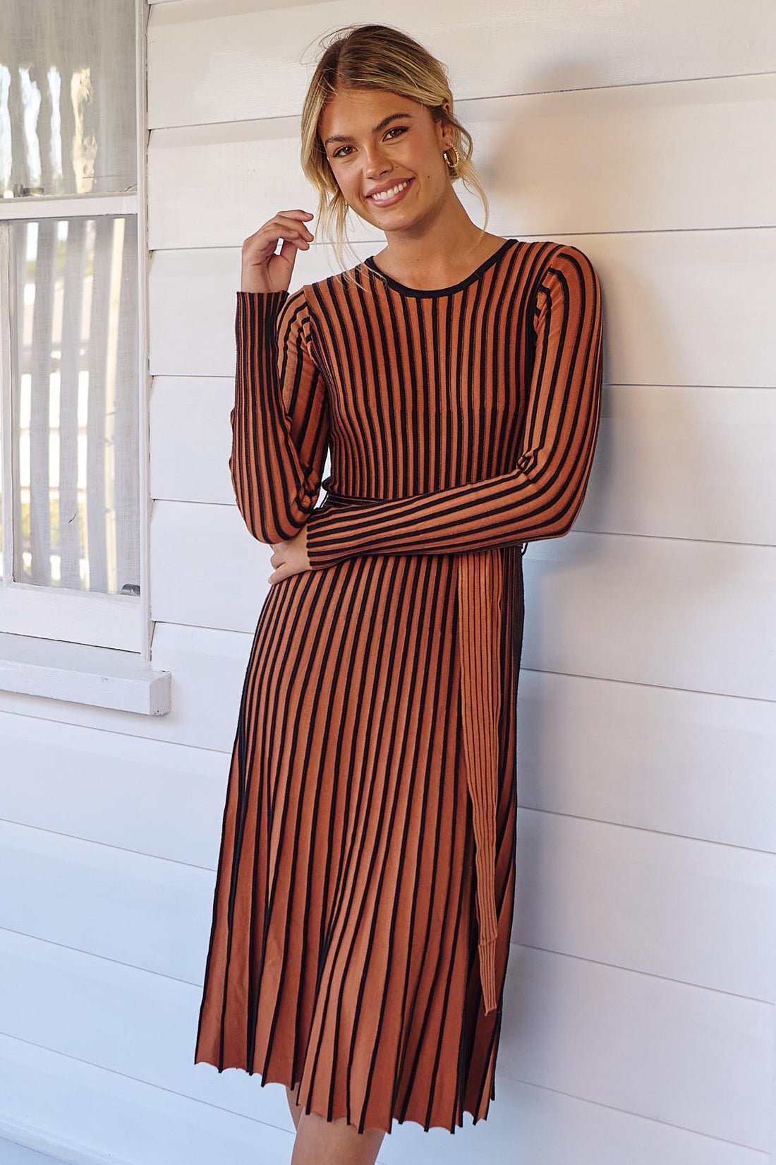 Gisele Knit Dress - Rust