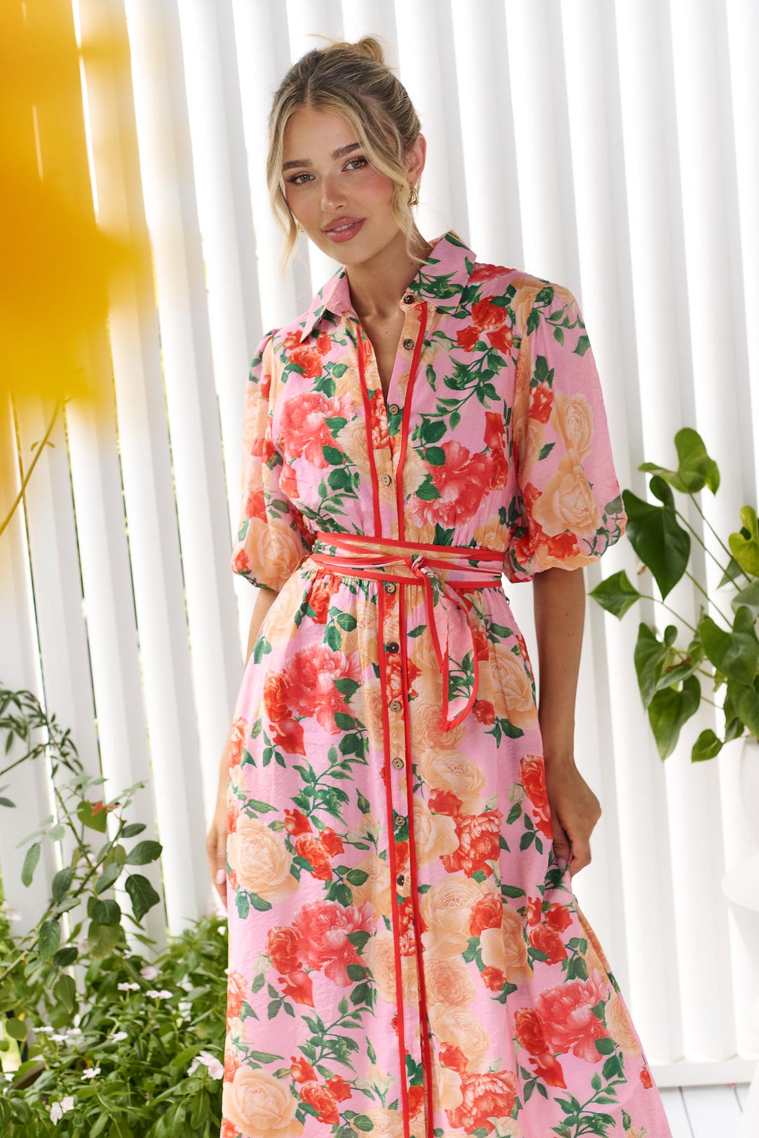 Greta Midi Dress - Pink