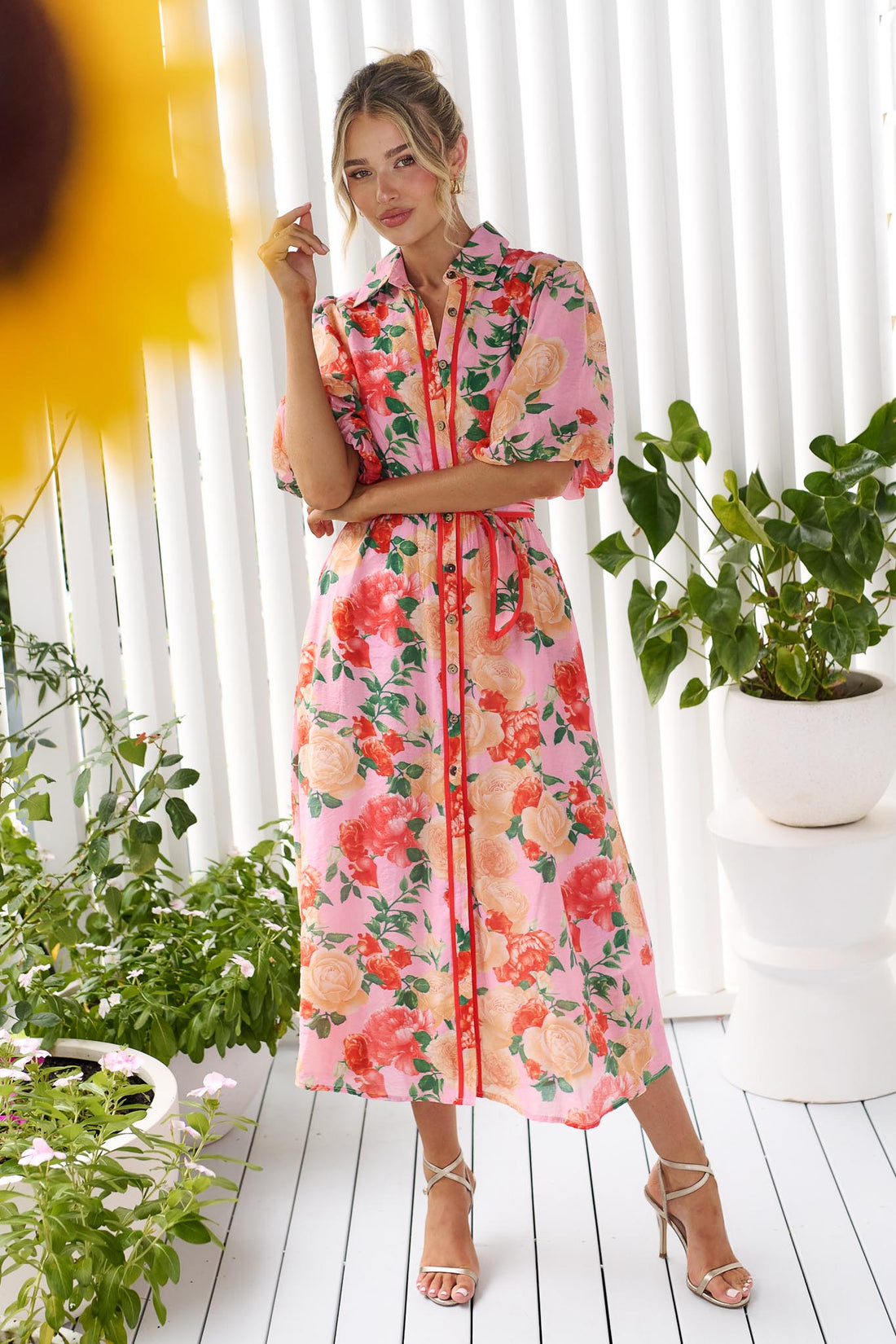 Greta Midi Dress - Pink