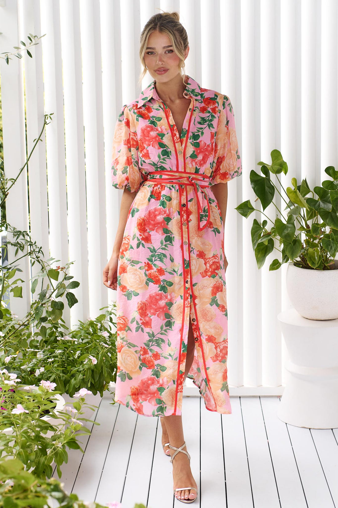 Greta Midi Dress - Pink