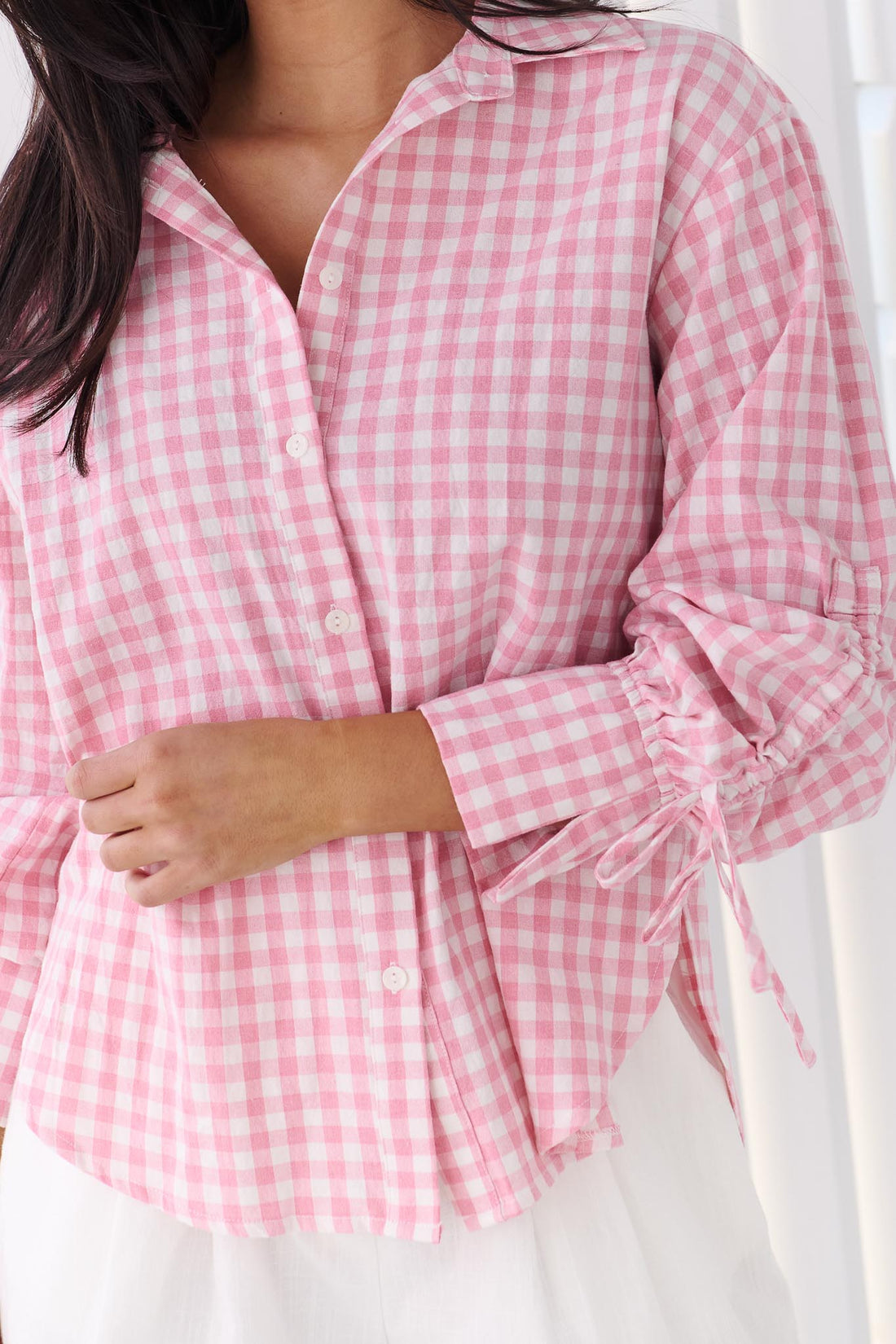 Harper Gingham Shirt - Pink
